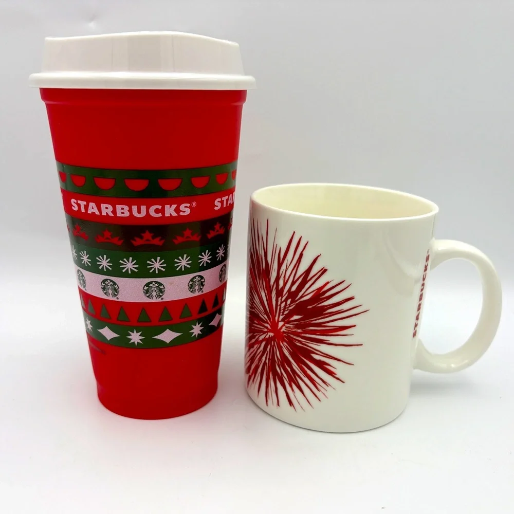 Starbucks Pair of Christmas Drinkware - Tumbler and Mug